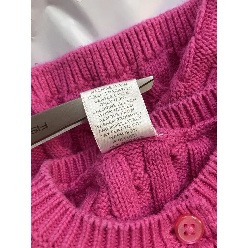 Vintage Gymboree 2008 Cable Knit Cardigan‎ Sweater 6-12 Months Y2K Ladybug